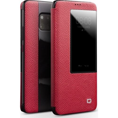 For Huawei Mate 20 RS Genuine Leather Flip cover Smart Intelligent Phone Case For Huawei Mate 20 Pro Real Cowhide Qialino Brand