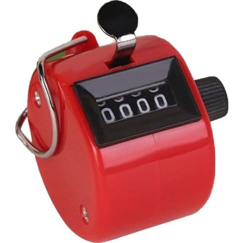 Clicker 4 Digit Number Counters Plastic Shell Hand Finger Display Manual Counting Tally Clicker Timer Soccer Golf Counter dropsh