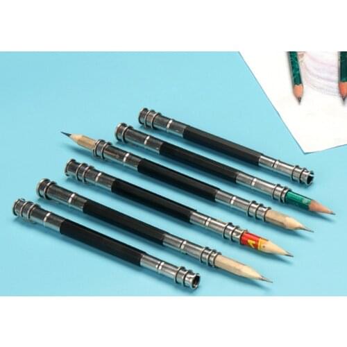 7PCS Metal Pencil Extender Sturdy Pencil Holder Lengthener Portable Pencil Extension Rod Artistic Drawing Supplies for Artists
