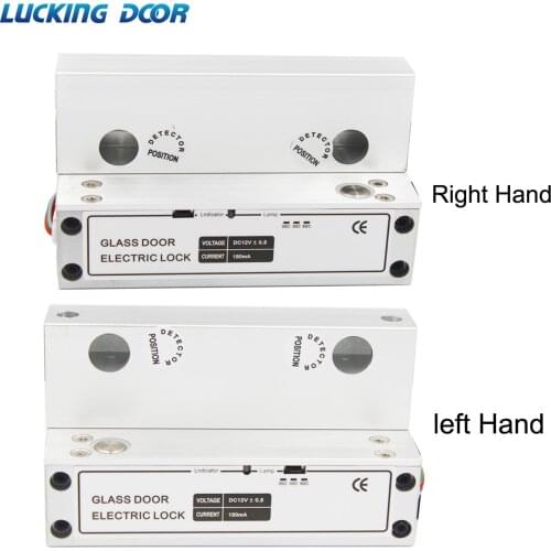 LUCKING DOOR DC12V Left+Right Security Electric Drop Bolt Lock Frameless Glass Door Electronic Lock For Access Control System