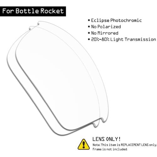 SmartVLT Sunglasses Replacement Lenses for Oakley Bottle Rocket - Eclipse Grey Photochromic