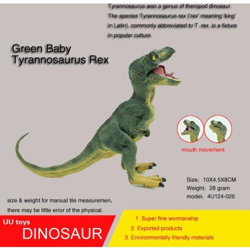 Hot toys figure Green Baby Tyrannosaurus Rex high Simulation model Jurassic dinosaur toys action figure Gift toys for children