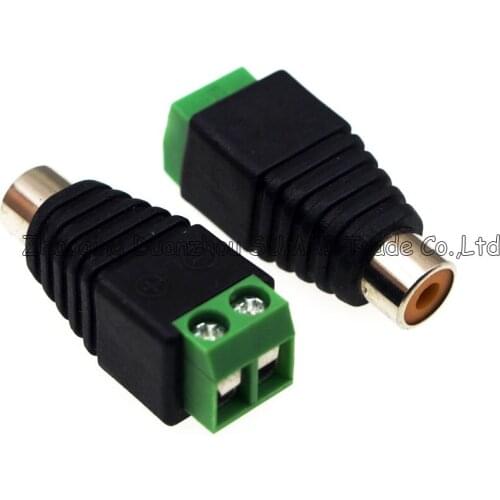 Good RCA female power Jack adapter Connector Plug,AV monitor audio plug,DC to RCA Solderless plug