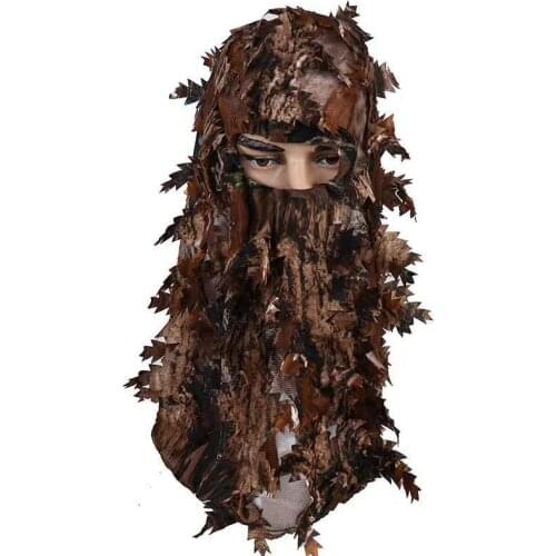 Camouflage Maple Leafy 3D Face Mask Sniper Camo Hood Hunting Headgear Tactical Ghillie Suit