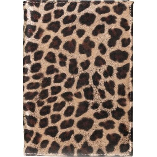 Card Bag Leopard Print Pu Leather Card Holder For Women Men Short Change Purse For Passport Bank Card Blue Brown Yellow Gray Red
