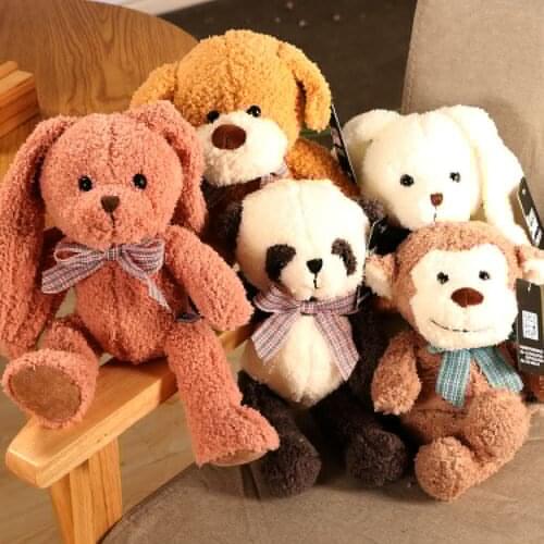 32 cm bear doll little Chengdu panda doll cute doll black and white rabbit monkey plush toy Christmas gift free shipping