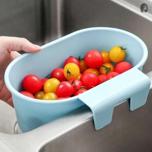 Multifunctional Sink Strainer Fruit Vegetable Drainer Basket Plastic Fruit Food Storage Basket Home Storage Kitchen Cleaning
