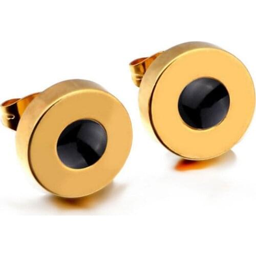 Fashion Cute Round Circle Stud Earring For Women Girls Gold Silver Simple Europe 2021 Piercing Resin Crystal Earring Jewelry