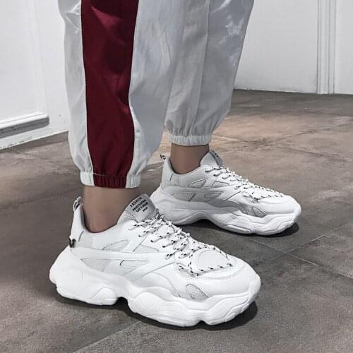 2020 New Men Casual Shoes Chunky Sneakers Height Platform Mens Shoes Male Adult Lace Up Shoes