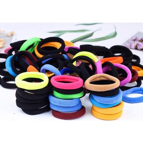 15/30Pc Solid Color Elastic Rubber Band for Women Girls Hair Accessories Black Ponytail Holder Gum Hair Ties Headwear Korean
