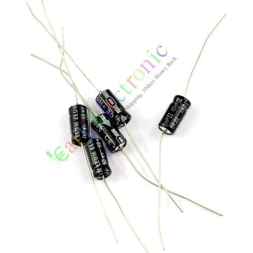 Wholesale and retail 20pc 50V 22uf 105C long copper leads Axial Electrolytic Film Capacitor audio amp free shipping