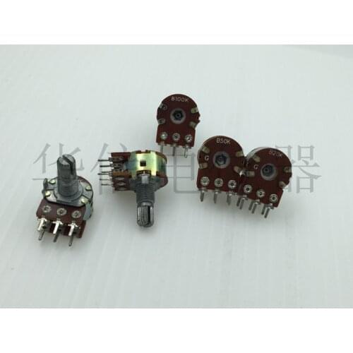 Original New 100% 148 Type double potentiometer B5K B10K B20K B50K B100K handle length 15MM (SWITCH)