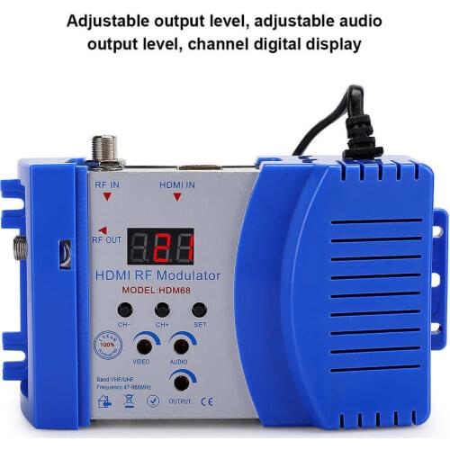 HD Modulator HDM68 Digital HDMI RF VHF / UHF Frequency Computer Accessories EU Plug 100-240V Hot