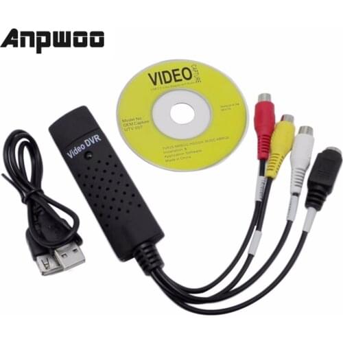 ANPWOO Easycap USB 2.0 Easy Cap Video TV DVD VHS DVR Capture Adapter Easier Cap USB Video Capture Device support Win10
