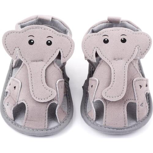 Baby Boy Sandals Girl Canvas Elephant Animal Cotton Soft Anti-Slip Sole Toddler Crib Baby Shoes Sandals