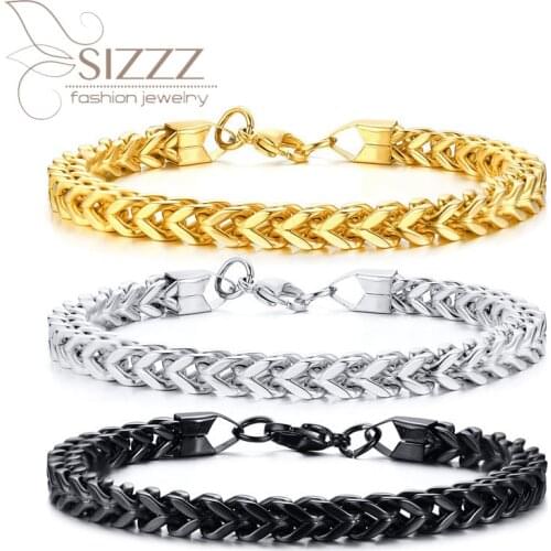 SIZZZ 2020 New Arrival Stainless Steel Domineering Gold bracelet&bangles for men
