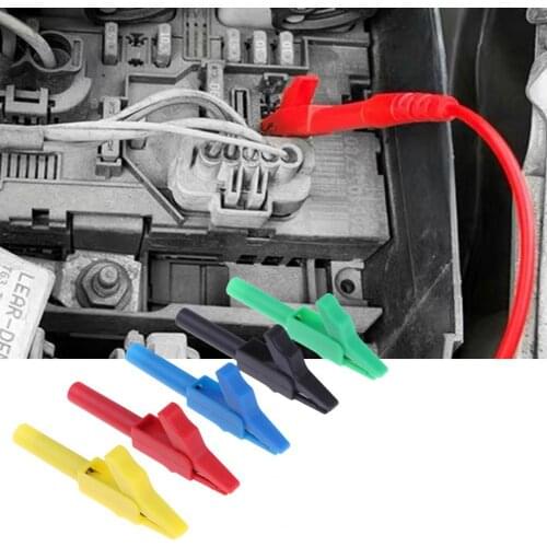4mm Alligators Clip Compact Good Conductivity Lead-free Full Protective Copper Insulated Crocodile Clamp for Garage