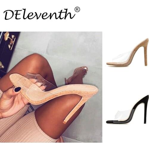 Dilys 2019 PVC Jelly Sandals Open Toe High Heels Women Transparent Perspex Slippers Shoes Heel Clear Sandals size 35-42