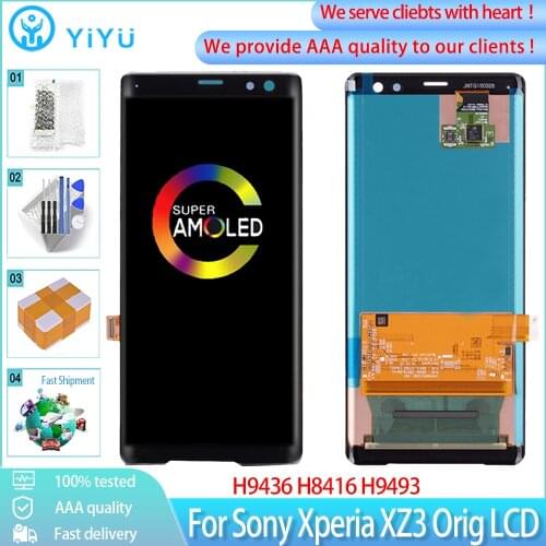 6.0" Orig P-OLED For SONY Xperia XZ3 LCD Display Touch Screen Digitizer Replacement For Sony XZ3 Display H9436 H8416 H9493 LCD