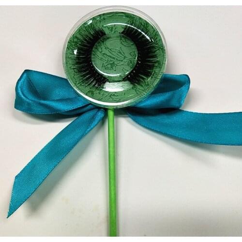 Hot Selling 10 pairs a lot Hot Style Mink Eyelash With Colorful Lollipop Package High Quality Factory Hand Made Free Shipping