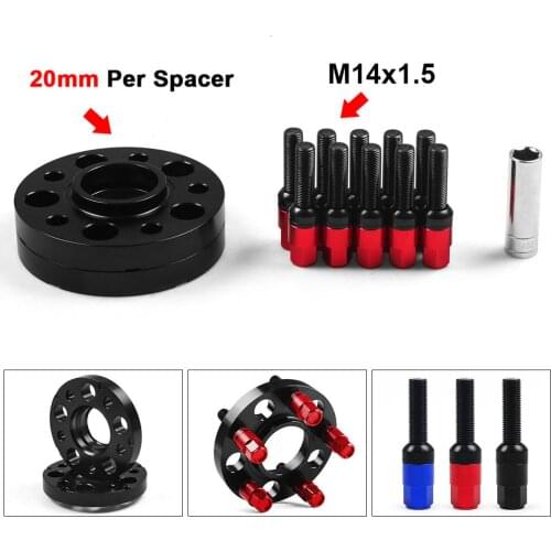 20mm 66.6mm 5x112mm Hub Centric Bore Wheel Spacers M14x1.5 Tapered Bolts For Audi Q5 SQ5 W/Ball Bolts TT102128