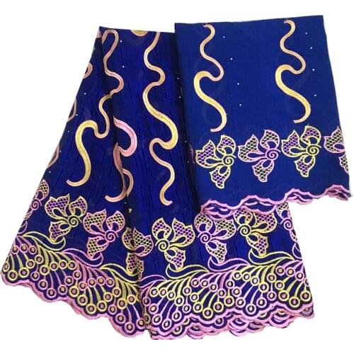 2021 African Swiss Voile Fabric High Quality Tissu Coton Lace Materials For Patchwork Embroidery Floral Textile 5+2 yards/lot