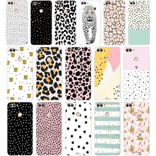 44AA Leopard print dot Soft TPU Case Cover For Huawei Honor P Smart 2018 2019 Y6 Prime 2018 Nova 2i 3i View 10