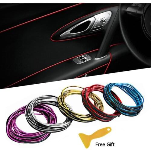 5M/Lot Car Interior Strips Parts Mouldings Trim Chrome Steering Wheel Dashboard Decor Car Stickers Auto Accessories Car Styling