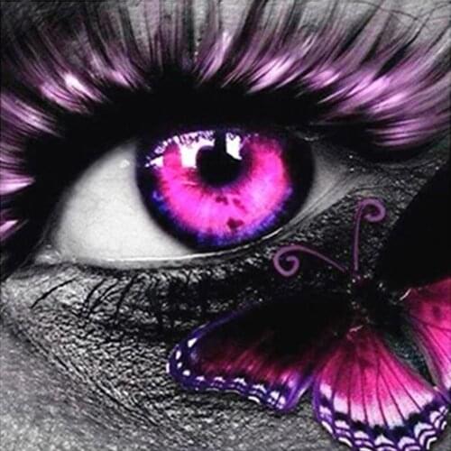 5D DIY Diamond Painting Colorful Eye Diamond Embroidery Butterfly Portrait Art Craft Full Round Square Drill Home Decor Gifts