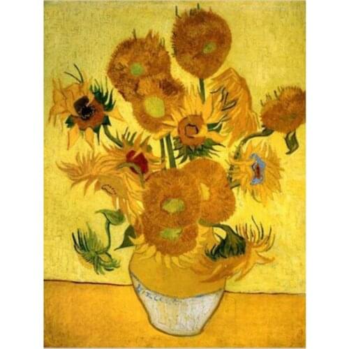 Abstract sunflower by Vincent Van Gogh,Volledige vierkante ronde diamant 5D DIY Diamond Painting Mosaic Home Decor gift Lg2511