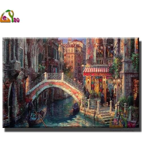 Diamond Painting 5d Water City Ships People Bridges Embroidery Landscape Rhinestones Home Decor Cross Stitch Kits 5d Diy Crafts