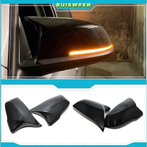2pcs Car Styling Excellent Black Mirror Cover Caps Carbon Fiber Pattern for BMW 2 Series Z4 X1 X2 F48 F49 F45 F46 F39 F53 G39