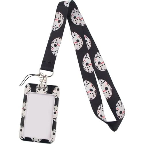 DZ1424 Horror Movies Key lanyard Car Keychain Personalise ID Card Key Ring Badge Holder Halloween Jewelry Fans Gifts