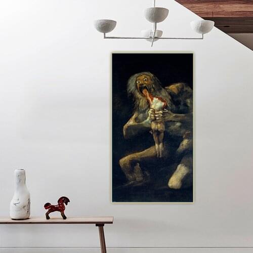 Citon Francisco Goya《Saturn Devouring His Son》Canvas Oil Painting Artwork Poster Picture Wall Background Decor Home Decoration
