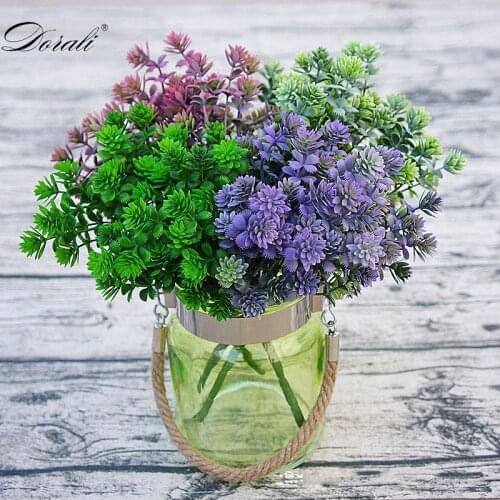 28 heads Succulents Artificial Plants Fall Fake Leaves Plastic Succulent Plants Lotus Grass for Garden Wedding Decoration