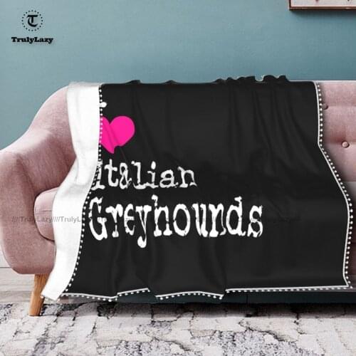 Italian Greyhound Blanket Camping Super Soft Pom Pom Blanket Cheap Cool Fleece Bedspread