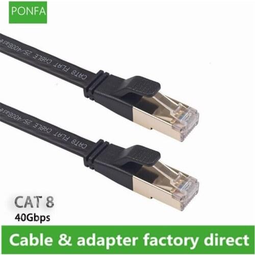Cat8 Ethernet Cable 40Gbps RJ45 Lan Cable STP RJ 45 Flat Network Cable Patch Cord for Modem Router TV Patch Panel PC Laptop 20m