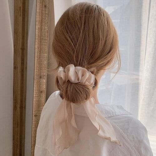 Candy Color Women Hair Scrunchie Ponytail Holder Hairband Bow Knot Scrunchy Girls Hair Ties Hair Accessories Christmas