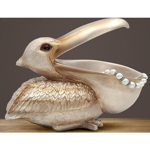 Creative Key Storage Decoration Resin Bird Figurines Abstract Bird Miniatures Animal Figurine Ornaments