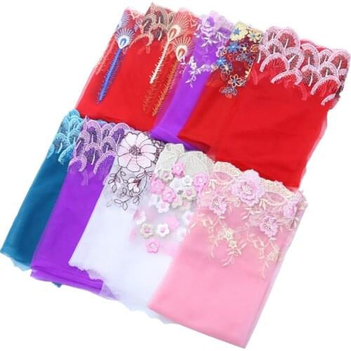 1 Meter/lot Hot Sale Polyester Blue Pink Khaki Sewing Costume Craft Flower Lace Applique Novelty Design Venice Lace Trim 18-22cm