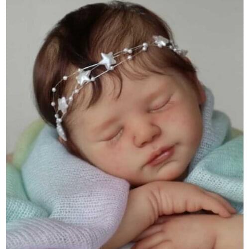 NPK 20inch Viviana Reborn Doll Kit Sleeping Baby Lifelike Sweet Baby Unfinished Doll Parts DIY