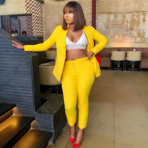 Set Woman 2 Pieces Suit Jacket Suits Formal Simple Solid Color Suit Office Clothes Female Elegant Suits Pants Conjuntos De Mujer