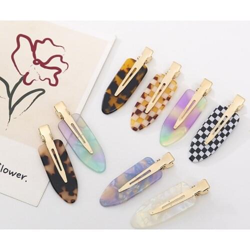 No Bend Seamless Hair Clips Side Bangs Acetate Barrette Colorful Tortoiseshell Makeup Accessories Women Girls Styling Hairpins