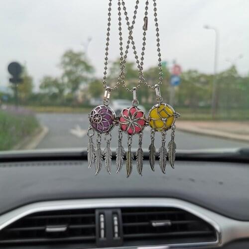 New Aromatherapy Car Perfume Diffuser Pendant Dreamcatcher Feather Lockets Pendant Car Air Freshener Diffuser Necklace Jewelry