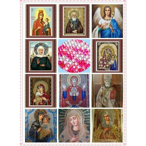 2019 New 5D Crystal Round Diamond Painting DIY Diamond Painting Embroidery Home Decor Diamond Mosaic Religious Character Gift zx