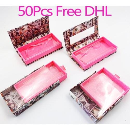 NEW 50Pcs Wholesale Lash Box Eyelash Packaging Box 3D Mink Lashes Boxes Faux Cils Strip Makeup Case Empty