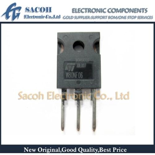 Free Shipping 10Pcs STW80NF06 W80NF06 STW80NE06-10 W80NE06-10 TO-247 80A 60V N-ch MOSFET Transistor