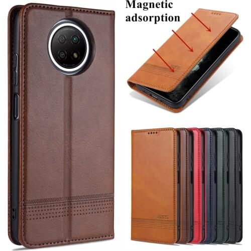Deluxe magnetic adsorption leather case for Xiaomi Redmi Note 9T 5G flip cover protective case capa fundas
