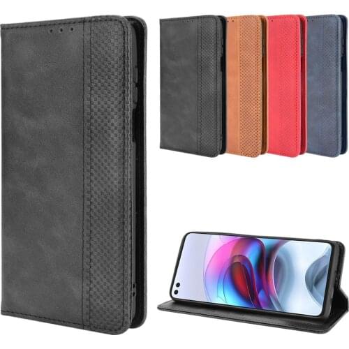 Luxury Retro Slim Leather Flip Cover For Motorola Edge S Case 6.7" Wallet Card Stand Magnetic Book Cover For Moto G100 Cases