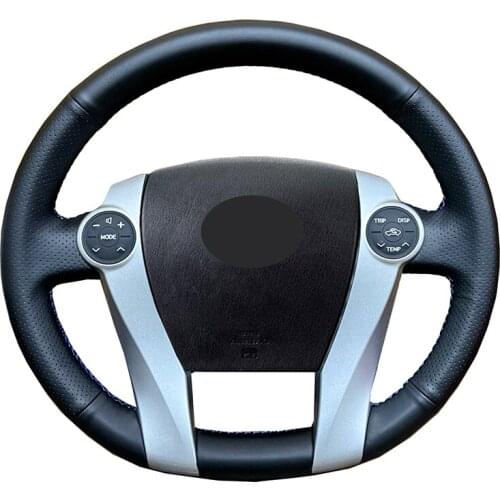 Hand Sewing Wrap Car Steering Wheel Cover Suede Carbon Fiber Leather For Toyota Prius 30 (XW30) Prius+ Prius C V Aqua 2011-2020